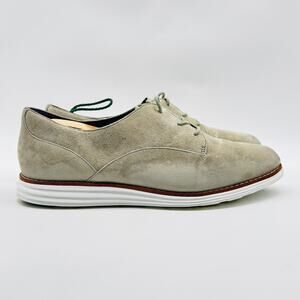 Cole Haan Shoes Womens 8.5 Green Khaki Suede Oxford Casual Lace Up Originalgrand